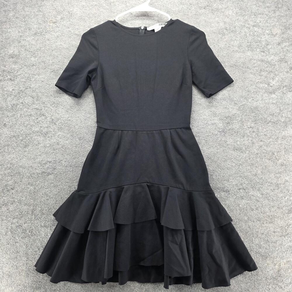 Necessary Objects Dress Womens Small Black Short Sleeve Ruffle Tiered Party USA